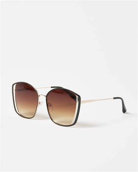 Glam Metal Green Square Sunglasses Oliver Bonas