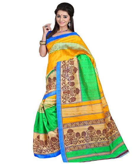 Fashion Saree House Multi Color Bhagalpuri Silk Saree Buy Fashion Saree House Multi Color