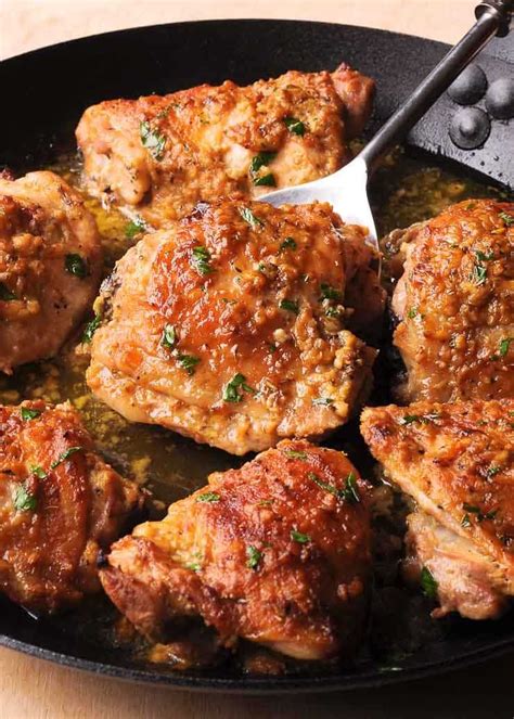 For this baked ranch chicken thigh recipe, all you have to do is mix the seasonings with olive oil, brush the chicken, and put it in the oven. Oven Baked Chicken Thighs with Garlic Mustard Crust ...