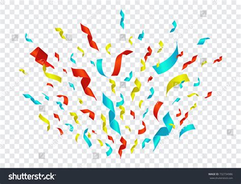 Confetti Explosion Isolated On Transparent Background Stock Vector