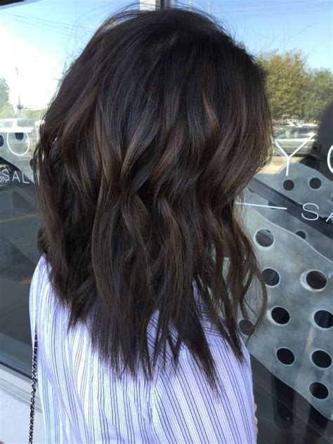 Split your hair in the middle, add some flowy. 35 Gorgeous Highlights For Brightening Up Dark Brown Hair