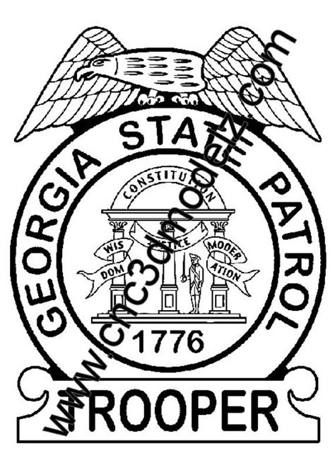 Georgia State Police Badge Vector Dxf Ai And Svg File Etsy