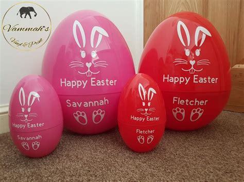 Small And Large Personalised Fillable Easter Egg Set Bunny Etsy Uk