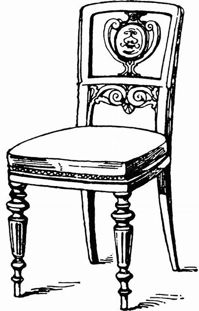 Clipart Chair Coloring Modern Clip Pages Wood
