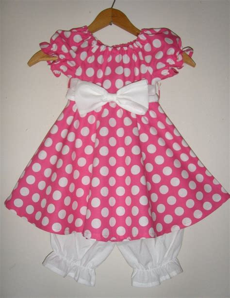 Minnie Mouse Dress Pink Polka Dot Dress With Long Ruffled Etsy