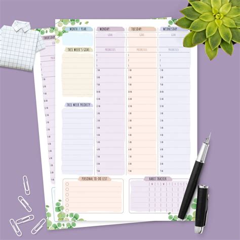 Calendars And Planners Paper And Party Supplies A5 Weekly Schedule