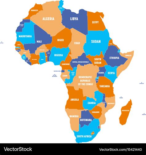 Multicolored Political Map Of Africa Continent Vector Image Images