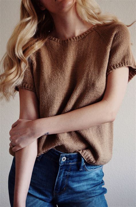 KNITTING PATTERN Knit Tee Pattern Easy Knit Shirt T Shirt Etsy Chunky Knit Sweater Pattern