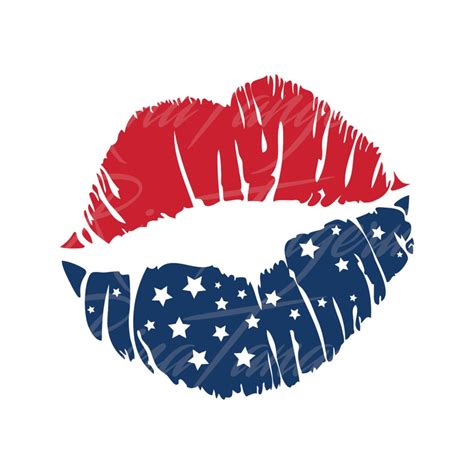 Lips svg kiss svg 4th of july svg american lips svg png dxf | Etsy