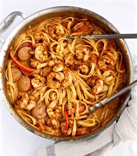 Creamy Cajun Shrimp Pasta With Sausage Recipe