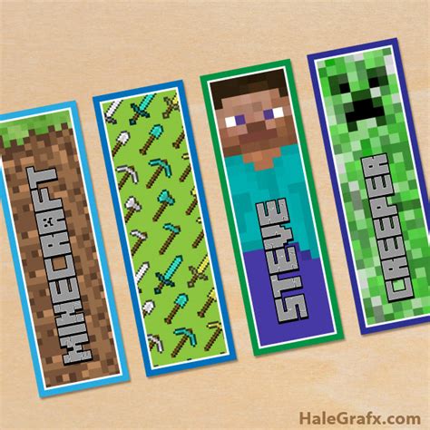 My kids are minecraft obsessed and i know they aren't the only ones. FREE Printable Minecraft Bookmarks