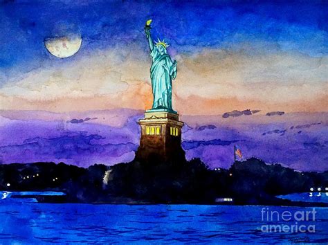 Statue Of Liberty New York Painting By Christopher Shellhammer