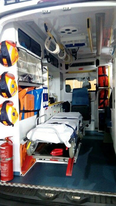 The Inside Of An Ambulance With Its Doors Open