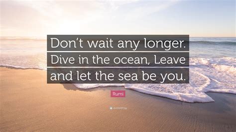 Rumi Quote Dont Wait Any Longer Dive In The Ocean Leave And Let