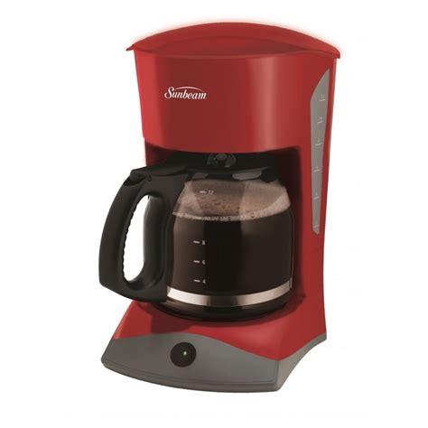 Sunbeam 6973 033 12 Cup Coffee Maker With Removable Filter Holder Red
