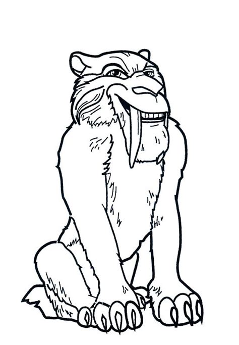 Saber Tooth Tiger Coloring Page At Free Printable