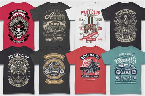100 vector t shirt designs retro vintage illustrations png cdr eps ai psd and svg files