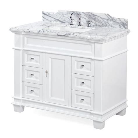 The vanity set features five drawers, one shelf oak cabinet, and a matching framed mirror. Found it at Wayfair - Elizabeth 42" Single Bathroom Vanity ...