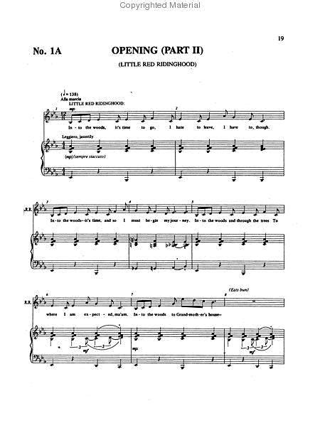 Sheet Music Into The Woods Vocal Score Voice Solo