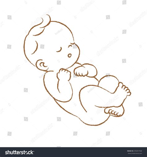 Full color drawing pics 1300x1300 cute sleeping baby drawing. Baby Sleeping Line Drawing Stock Illustration 295057568 ...