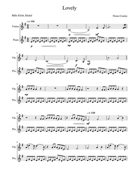 Lovely Sheet Music For Violin Download Free In Pdf Or Midi