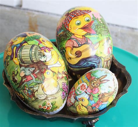 Vintage Papier Mâché Easter Eggs Made In Germany Large Size Etsy