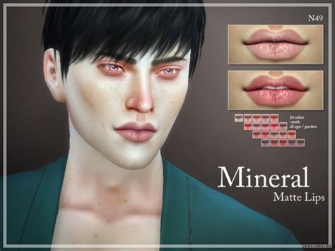 The Sims Resource Mineral Matte Lips N49 By Pralinesims • Sims 4
