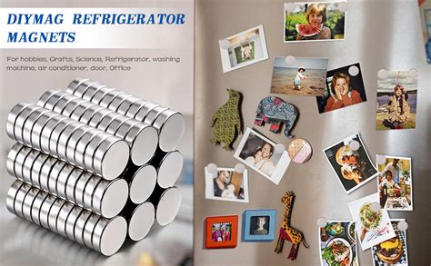 Diymag Refrigerator Magnets100pcs 10x3mm Premium Brushed Nickel Small
