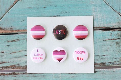 lesbian pride button pins a total of six pins show ur pride etsy
