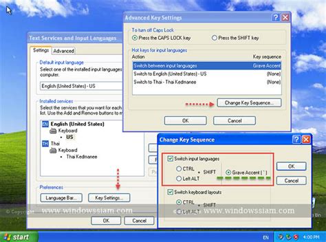 วิธีการเปลี่ยนปุ่มในการเปลี่ยนภาษา Windows XP | WINDOWSSIAM