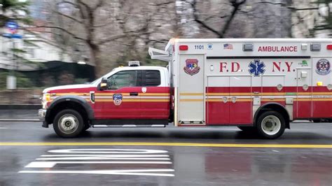 Fdny Ems Rescue Medics Passing By On Centre Street In Lower Manhattan