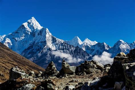 Snowy Mountains Of The Himalayas Stock Image Image Of Desolate High
