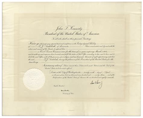 Lot Detail John F Kennedy Document Signed As President Large