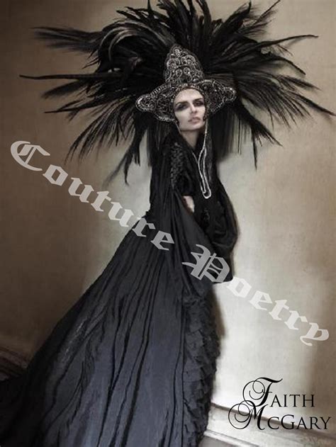 D048 Modern Victorian Gothic Style Black Haute Couture