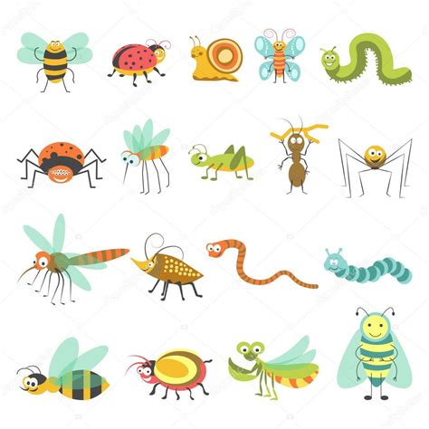 Images Cartoon Bugs Funny Cartoon Insects And Bugs — Stock Vector