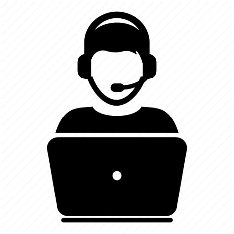 Call Center Care Customer Laptop Person Service Support Icon