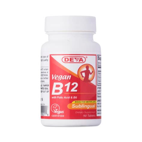 90 Tablets Vitamin B 12 Sublingual Vegan By Deva Thrive Market