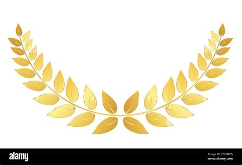 Golden Laurel Wreath Isolated On White Background Vector Illustration