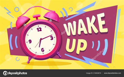 Wake Up Poster Good Morning Alarm Clock Ringing And Mornings Wakes