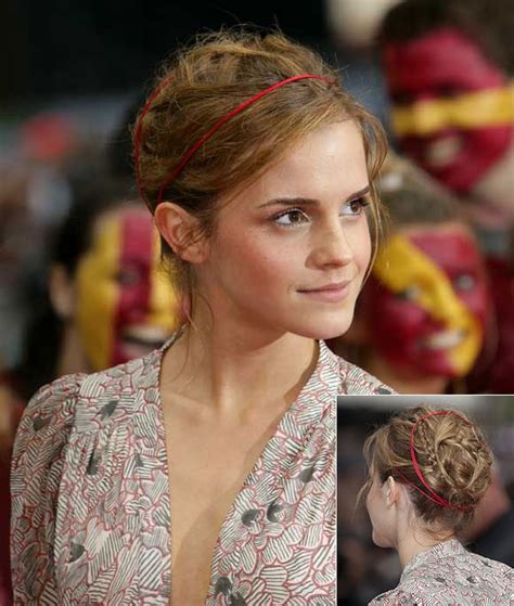 The Sophisticated Braided Hair Of Movie Star Emma Watson Is More Eye Catching With A Red Thin
