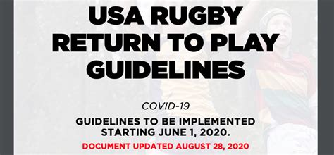 Usa Rugby Makes Edits To Return To Play Guidelines Goff Rugby Report