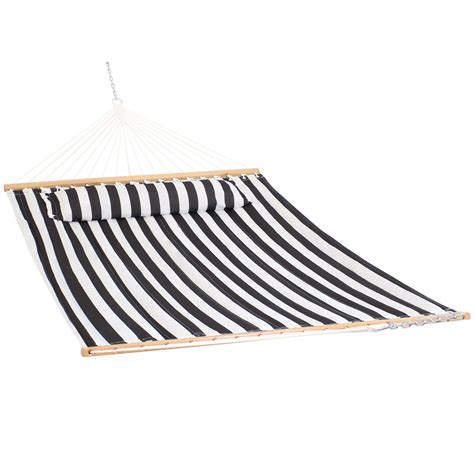 Sunnydaze Quilted Fabric Double Hammock With Pillow And Spreader Bars