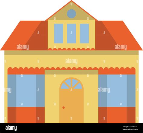 Urban Building Icon Cottage Facade House Front Stock Vector Image