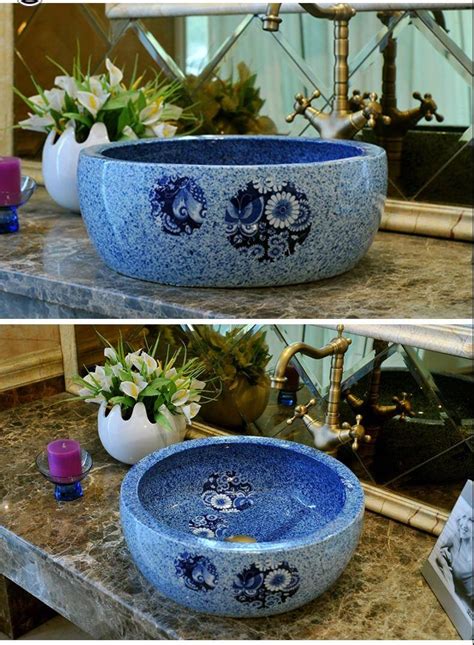 Luxury Round Bathroom Ceramic Sink Wash Basin Counter Top Wash Basin