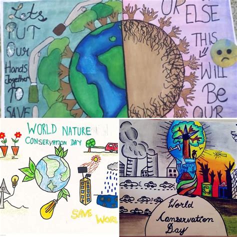 Students Make Posters On World Nature Conservation Day