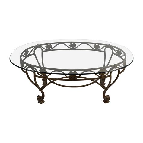 On sale for $404.09 original price $448.99. 90% OFF - Iron Cast Glass Top Antique Coffee Table / Tables