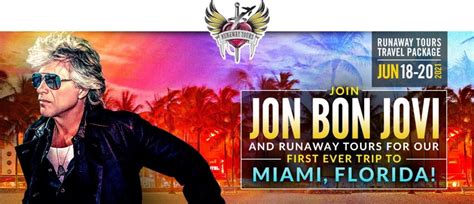 Bjci Jon Bon Jovi Runaway Tour Miami Fl 18 19 20 Giugno 2021