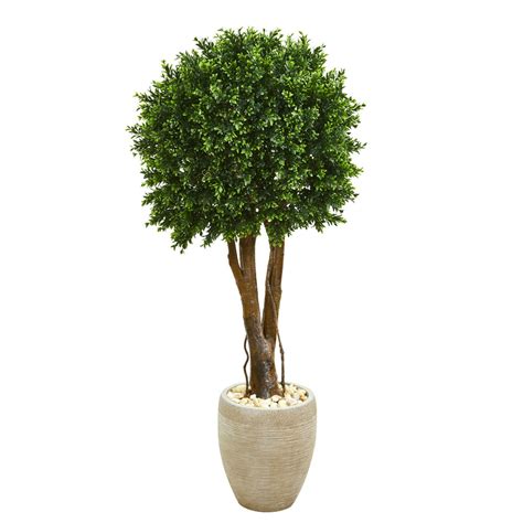 Nearly Natural 52in Boxwood Artificial Topiary Tree In Planter Indoor