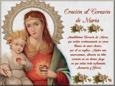 Virgen MarÍa Ruega Por Nosotros Estampa Con OraciÓn Al CorazÓn De