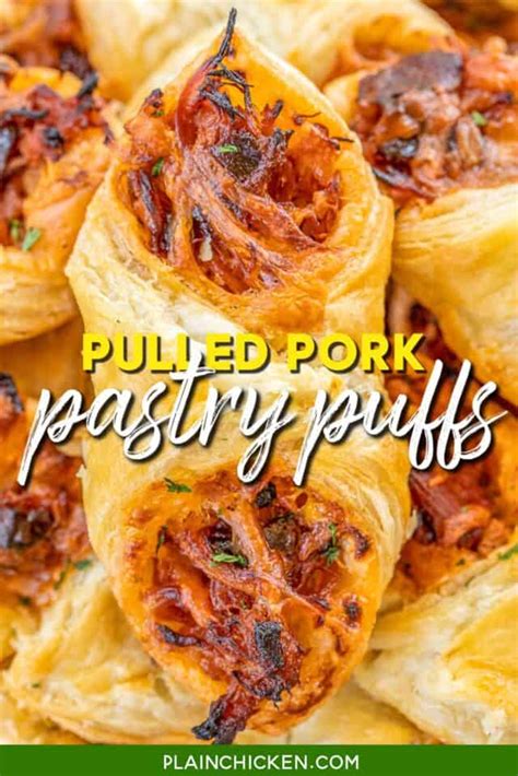 Place on prepared baking sheet. Pulled Pork Pastry Puffs - Football Friday - Plain Chicken